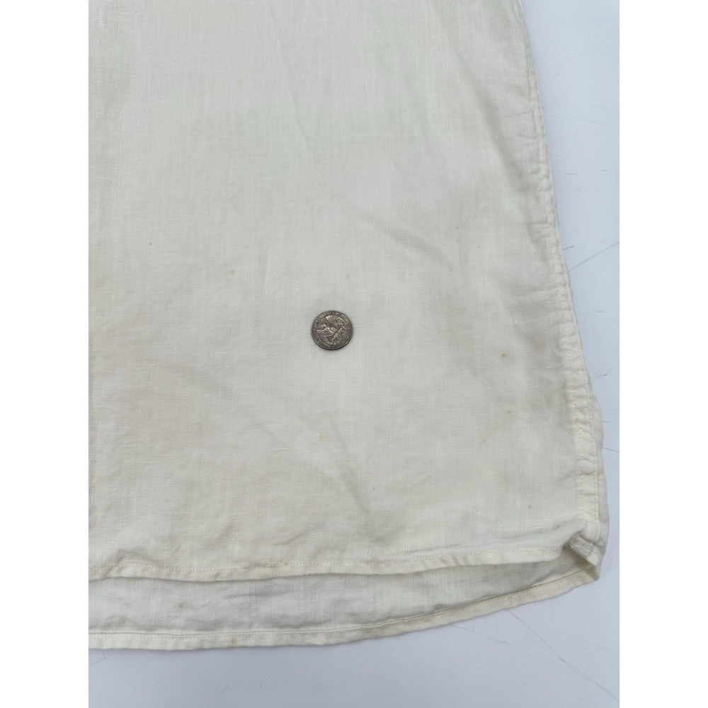 Martin Gordon 100% Linen Shirt XL Ivory Button Up Short Sleeve Coastal Resort - Picture 12 of 12